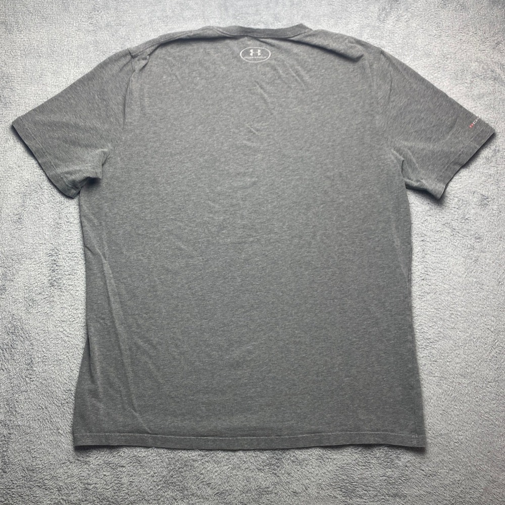 Under Armour Tshirt Mens XL HeatGear Charged Cotton Heather Gray Loose Fit - Picture 2 of 12